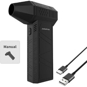 Jadeshay X3 Mini Turbo Jet Fan، منفاخ قوي 130.000 دورة في الدقيقة مع 3 سرعات تعديل، منفضة هواء مدمجة للاستخدام المنزلي والسيارات والتجاري