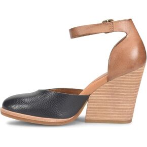 KORK-EASE Women's Christie Wedge, Hand-Finished Leather, Breathable Lining, High-Traction Rubber Outsole, 3.5" Heel