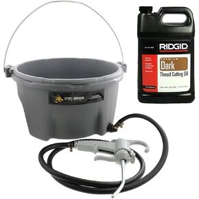 Steel Dragon Tools 418 Handheld Oiler Bucket 10883 and 1 Gallon of Premium Dark Pipe Threading Oil for 300 535 700 12R