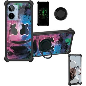 BLU G93 Case Compatible with BLU G93 Phone Case Cover [Hard PC + Soft Silicone][Ring Support] [Luminous Effect] YGH-BQ