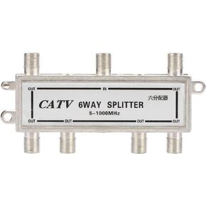 6 Way Splitter, Bidirectional Digital Coax Cable Splitter, 51000 MHz Coaxial Antenna Splitter