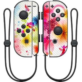 MightySkins Carbon Fiber Skin for Nintendo Joy-Con Controller - Pink Petals | Protective, Durable Textured Carbon Fiber Finish | Easy to Apply, Remove, and Change Styles | Made in The USA