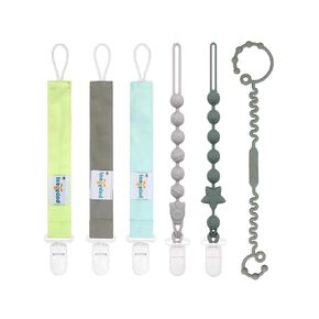 babygoal Pacifier Clip Set of 6, Silicone Pacifier Clips and Toy Strap fits All Pacifiers, Binkies and Toys- Ideal Baby Gift-Girl Color 6PSGJ04