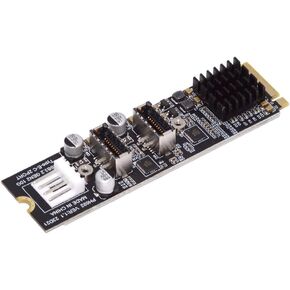 NFHK 10Gbps Dual Type-E USB 3.1 Front Panel Socket to NVME NGFF M-Key Express Card Adapter for Motherboard
