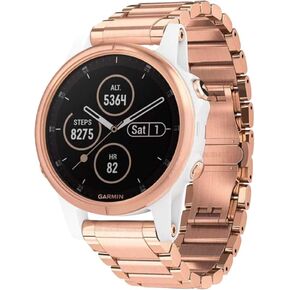 Garmin Fenix 5S Plus Sapphire GPS Watch White Rose Gold Metal Band