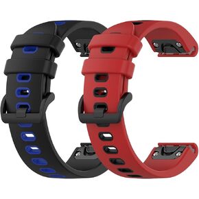 Accessory Band Compatible with Garmin Fenix 7X Solar/Fenix 7X Pro Solar/Fenix 7X Pro Sapphire Solar 51mm Case Watch Band Easy Fit 26mm Intended for Garmin Fenix 7X Bands-2Pack