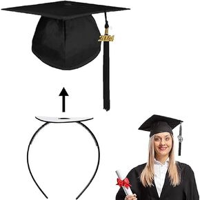 Graduation Cap Headband, 2024 New Graduation Cap Holder for Graduation Cap Holder Headband to Secure Your Graduation Cap and Hairstyle (Black) in Saudi Arabia