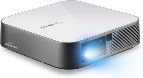 ViewSonic M2e 1080p Portable Projector with 1000 LED Lumens, H/V Keystone, Auto Focus, Harman Kardon Bluetooth Speakers, HDMI, USB C, 16GB Storage, Stream Netflix with Dongle in Saudi Arabia