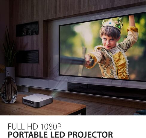 ViewSonic M2e 1080p Portable Projector with 1000 LED Lumens, H/V Keystone, Auto Focus, Harman Kardon Bluetooth Speakers, HDMI, USB C, 16GB Storage, Stream Netflix with Dongle in Saudi Arabia