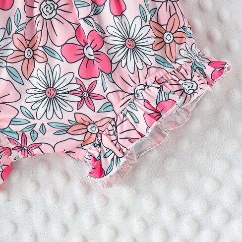 Baby Girl Summer Clothes Letter T Shirt Top +Floral Bloomer Shorts+Headband 3 Piece Shorts Set Newborn Infant Outfit in Saudi Arabia