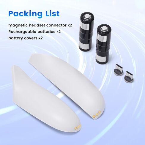 مجموعة أجزاء بديلة للبطاريات القابلة لإعادة الشحن لقاعدة شحن alcopanda لـ Quest 2، تتضمن أغطية بطاريات وحدة التحكم، وموصل سماعة رأس USB-C مغناطيسي، وبطاريات قابلة لإعادة الشحن in Kuwait