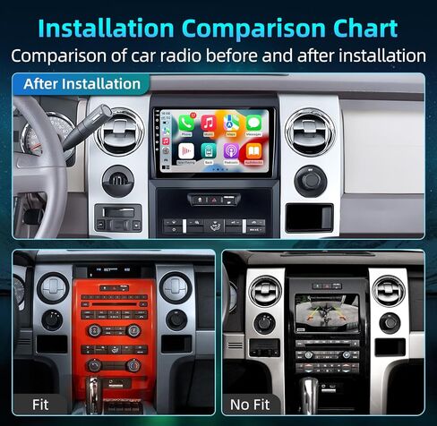راديو سيارة Android لسيارة Ford F150 2009-2012، 【2+64G】 1280x800 ترقية شاشة لمس 9 بوصة مع Carplay اللاسلكي Android Auto GPS 5GWiFi 1080P كاميرا احتياطية FM/RDS DSP SWC in Kuwait