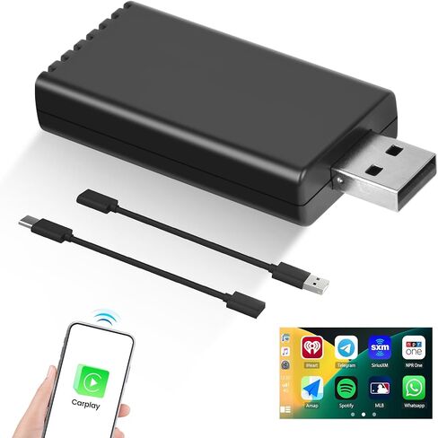 محول CarPlay اللاسلكي لأجهزة Apple iPhone، قم بتحويل CarPlay السلكي الخاص بك إلى التوصيل والتشغيل اللاسلكي بشريحة ثنائية النواة WiFi بدون تأخير، وكابلات USB-C وUSB-A لنماذج CarPlay السلكية فوق 2016 in Saudi Arabia