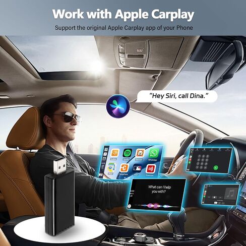 محول CarPlay اللاسلكي لأجهزة Apple iPhone، قم بتحويل CarPlay السلكي الخاص بك إلى التوصيل والتشغيل اللاسلكي بشريحة ثنائية النواة WiFi بدون تأخير، وكابلات USB-C وUSB-A لنماذج CarPlay السلكية فوق 2016 in Saudi Arabia
