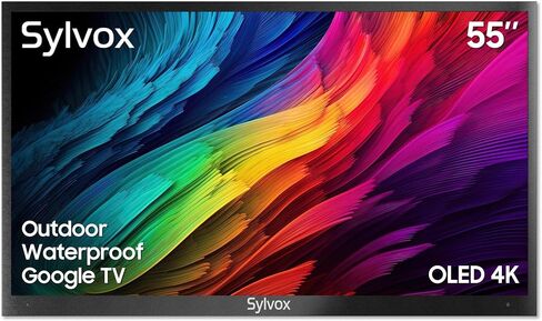 SYLVOX 55'' Outdoor Google TV Weatherproof 4K Television, Built-in Chromecast Voice Assistant 15W Stereo Surround Panoramic sound, High Brightness for Partial Sun Area, Deckpro+ Series in Saudi Arabia