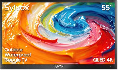 SYLVOX 55'' Outdoor Google TV Weatherproof 4K Television, Built-in Chromecast Voice Assistant 15W Stereo Surround Panoramic sound, High Brightness for Partial Sun Area, Deckpro+ Series in Saudi Arabia