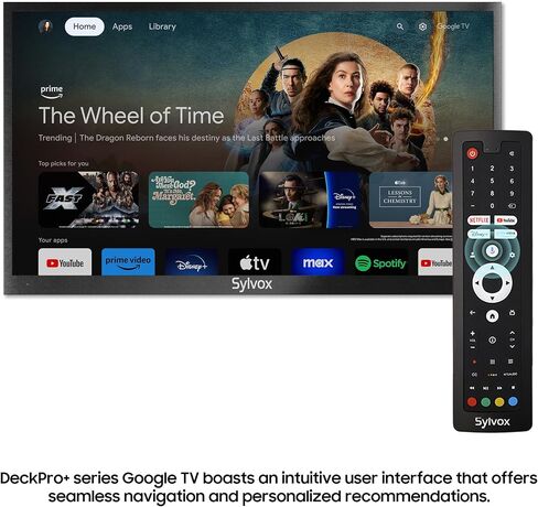 SYLVOX 55'' Outdoor Google TV Weatherproof 4K Television, Built-in Chromecast Voice Assistant 15W Stereo Surround Panoramic sound, High Brightness for Partial Sun Area, Deckpro+ Series in Saudi Arabia
