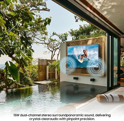 SYLVOX 55'' Outdoor Google TV Weatherproof 4K Television, Built-in Chromecast Voice Assistant 15W Stereo Surround Panoramic sound, High Brightness for Partial Sun Area, Deckpro+ Series in Saudi Arabia