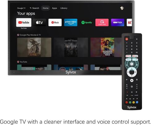SYLVOX 55'' Outdoor Google TV Weatherproof 4K Television, Built-in Chromecast Voice Assistant 15W Stereo Surround Panoramic sound, High Brightness for Partial Sun Area, Deckpro+ Series in Saudi Arabia