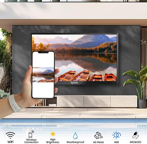 SYLVOX 55'' Outdoor Google TV Weatherproof 4K Television, Built-in Chromecast Voice Assistant 15W Stereo Surround Panoramic sound, High Brightness for Partial Sun Area, Deckpro+ Series in Saudi Arabia