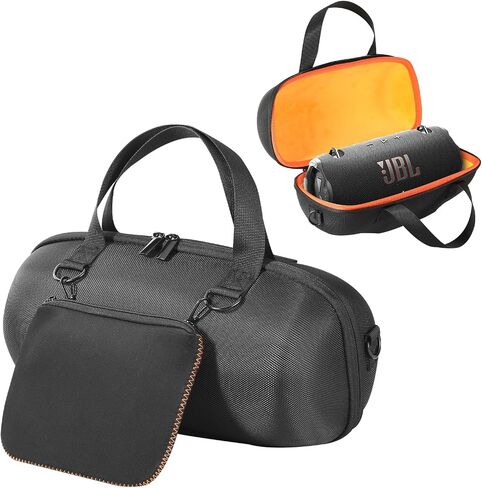 Carrying Case Hard Travelling Case Compatible with JBL Xtreme 4 Portable Bluetooth Speaker (Black+Orange) in Saudi Arabia