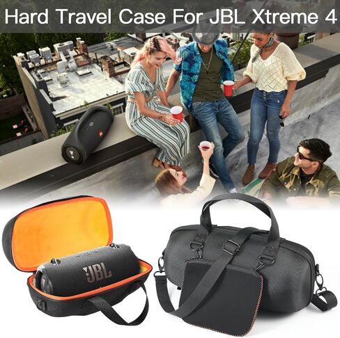 Carrying Case Hard Travelling Case Compatible with JBL Xtreme 4 Portable Bluetooth Speaker (Black+Orange) in Saudi Arabia