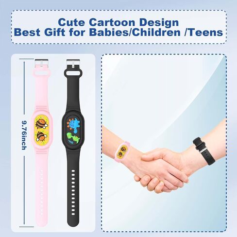 [عبوة من قطعتين] سوار سيليكون لهاتف Samsung Galaxy SmartTag 2 (2023)، سوار معصم بغطاء كامل للعلامة الذكية 2 حامل مقاوم للماء، سوار SmartTag 2 مخفي قابل للتعديل للأطفال كبار السن (وردي وأسود) in Kuwait