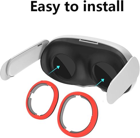 عدسة نظارات بإطار مغناطيسي VR متوافقة مع ملحقات Meta Quest 3، واقي عدسة إطار نظارات مضاد للخدش لـ Quest 3 (أسود-أزرق) in Saudi Arabia