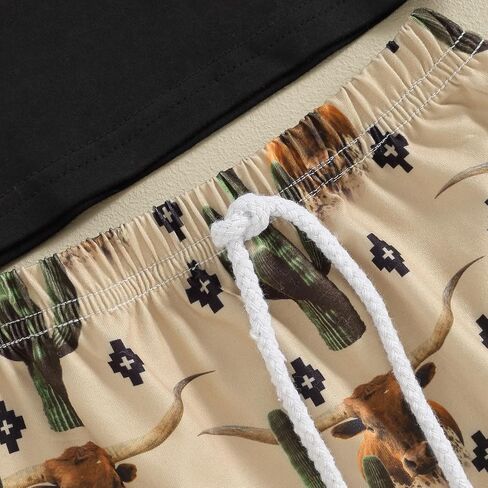 الغربية بيبي بوي الملابس المرتفعات مزرعة البقر تي شيرت مطبوع شورت غير رسمي طفل الصيف البلد كاوبوي الملابس الزي in Saudi Arabia