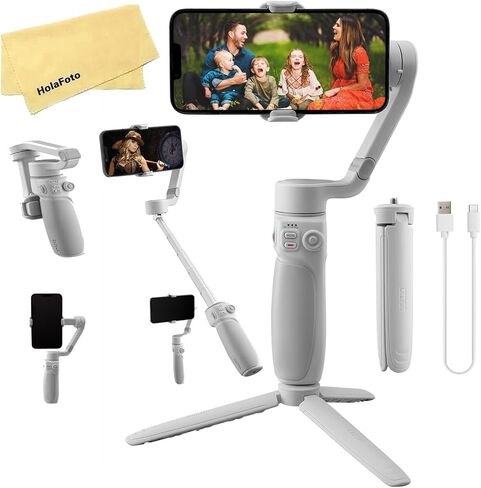 Zhiyun Smooth Q4 Gimbal Stabilizer للهواتف الذكية، 3 محاور Gimbal للهواتف المحمولة iPhone Android، قضيب تمديد مدمج، محمول وقابل للطي، مثبت مدونة فيديو، يوتيوب in Kuwait