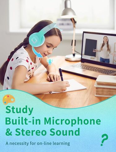 Bluetooth Kids Headphones,Cat Ear LED Light Up Kids Wireless Headphones,Bluetooth 5.1&Stereo Sound, Foldable,Adjustable Headband,Children Headphone with Microphone for School/Tablet (Pink) in Saudi Arabia