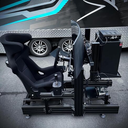 MoNiBloom 40-Inch Universal Bucket Style Simulator Racing Seat with Adjustable Double Sliders Black in Saudi Arabia