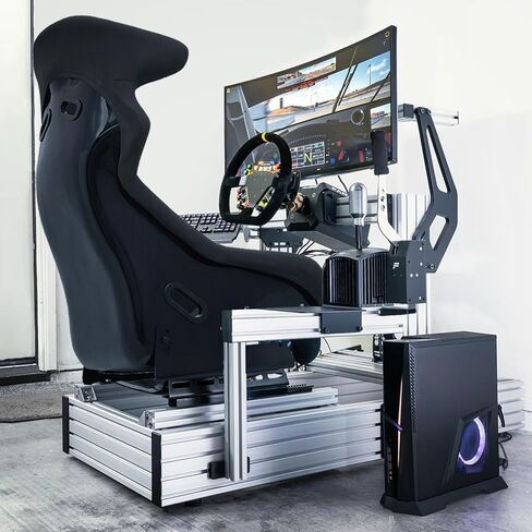 MoNiBloom 40-Inch Universal Bucket Style Simulator Racing Seat with Adjustable Double Sliders Black in Saudi Arabia