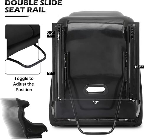 MoNiBloom 40-Inch Universal Bucket Style Simulator Racing Seat with Adjustable Double Sliders Black in Saudi Arabia
