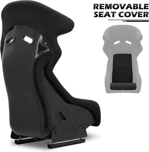 MoNiBloom 40-Inch Universal Bucket Style Simulator Racing Seat with Adjustable Double Sliders Black in Saudi Arabia