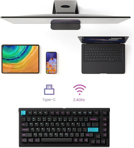 75% Wireless Mechanical Keyboard MG75W Midnight, 82-Key Hot-swappable Gaming Keyboard for Mac/Win (Akko V3 Pro Creamy Yellow) in Saudi Arabia