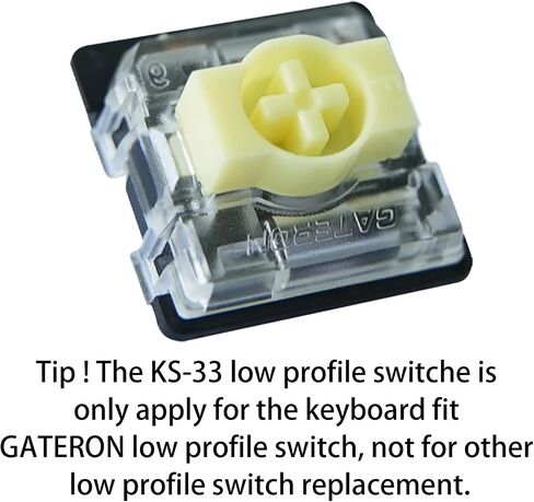 GATERON KS-33 Low Profile Banana Keyboard Switches, Tactile 65gf 3 Pin RGB LED Factory Pre-lubed for MX Mechanical Keyboard (35PCS) in Saudi Arabia