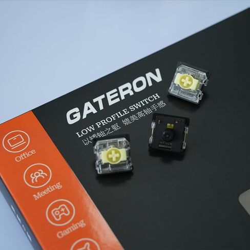 GATERON KS-33 Low Profile Banana Keyboard Switches, Tactile 65gf 3 Pin RGB LED Factory Pre-lubed for MX Mechanical Keyboard (35PCS) in Saudi Arabia