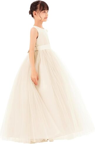 ekidsbridal الساتان القلب انقطاع زهرة فتاة فساتين اللؤلؤ مطرز تقليم جميلة الأميرة P250 in Kuwait