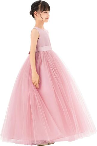 ekidsbridal الساتان القلب انقطاع زهرة فتاة فساتين اللؤلؤ مطرز تقليم جميلة الأميرة P250 in Kuwait