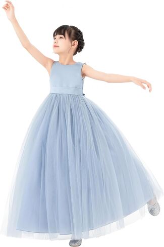 ekidsbridal الساتان القلب انقطاع زهرة فتاة فساتين اللؤلؤ مطرز تقليم جميلة الأميرة P250 in Kuwait
