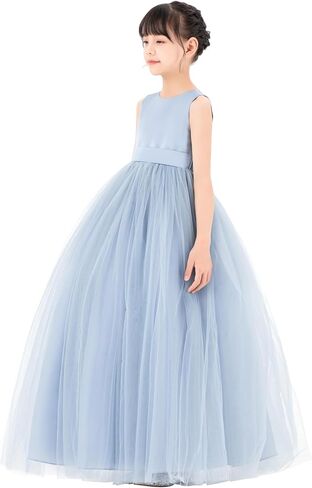 ekidsbridal الساتان القلب انقطاع زهرة فتاة فساتين اللؤلؤ مطرز تقليم جميلة الأميرة P250 in Kuwait