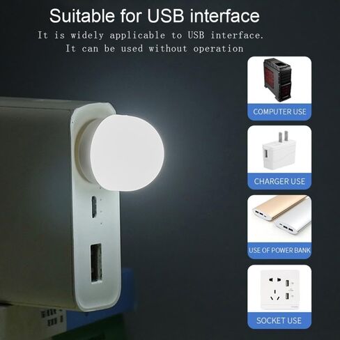 Mini USB Night Light LED Reading Light Eye Protection Portable Computer Mobile Lamp Power Reading Light Charging LED Small Bulb Book Lights in Saudi Arabia