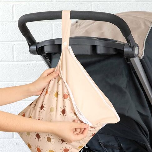 Wet Dry Bags for Baby Cloth Diapers - Waterproof Reusable Washable Travel Bags, Gym Bag, Pool, Daycare Soiled Baby Items Yoga Gym Bag for Swimsuits & Wet Clothes 3pcs/set（Black in Saudi Arabia
