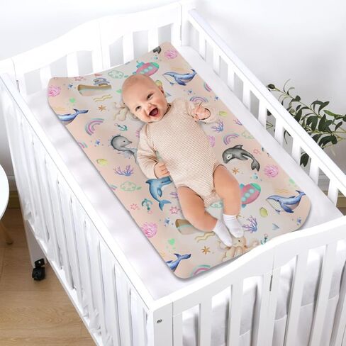 لطيف الحيوانات البحرية الطفل تغيير غطاء الوسادة للطفل صبي فتاة 32 ''x 16'' الحوت دولفين السلاحف حصان البحر المرجان نجم البحر للجنسين المجهزة تغيير الجدول يغطي الحصير بحري لينة مهد وأوراق السرير in Saudi Arabia