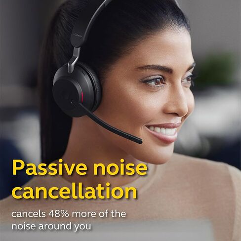 Jabra Evolve2 65 USB-A UC Stereo with Charging Stand - Black Wireless Headset/Music Headphones in Saudi Arabia