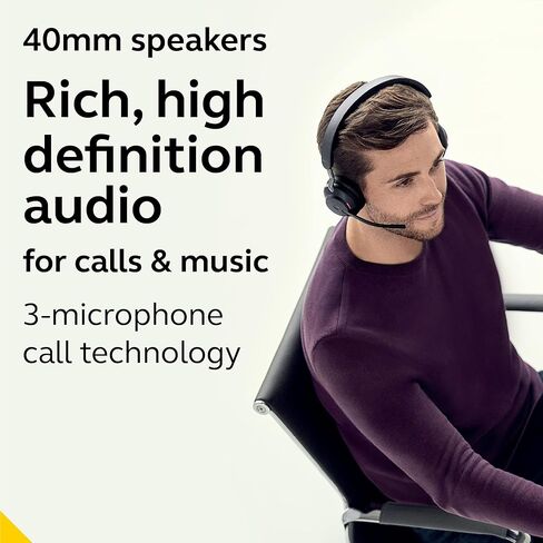 Jabra Evolve2 65 USB-A UC Stereo with Charging Stand - Black Wireless Headset/Music Headphones in Saudi Arabia