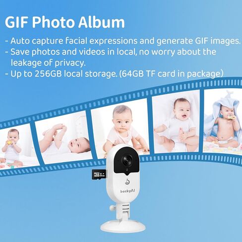 Smart Baby Monitor Contact-Free with Sleep & Breathing Tracking, 2K Secure Wi-Fi Video Camera Supporting Local Video Recording, AI Face Capture, Crying Alerts, Face Cover Alarm, Night Vision in Saudi Arabia