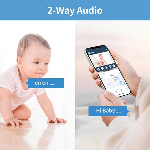 Smart Baby Monitor Contact-Free with Sleep & Breathing Tracking, 2K Secure Wi-Fi Video Camera Supporting Local Video Recording, AI Face Capture, Crying Alerts, Face Cover Alarm, Night Vision in Saudi Arabia