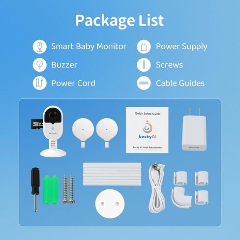 Smart Baby Monitor Contact-Free with Sleep & Breathing Tracking, 2K Secure Wi-Fi Video Camera Supporting Local Video Recording, AI Face Capture, Crying Alerts, Face Cover Alarm, Night Vision in Saudi Arabia